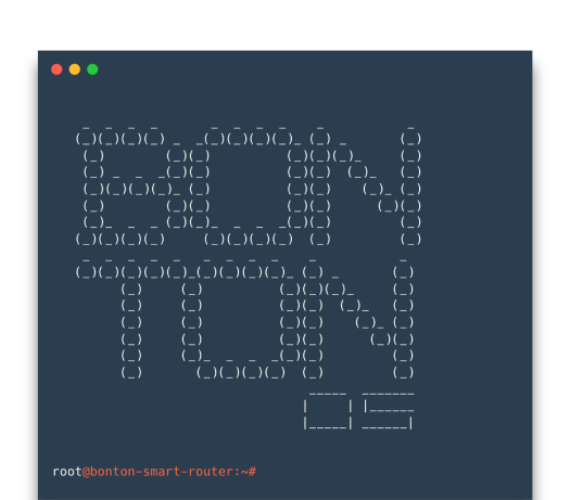 Terminal Displaying BontonOS ASCII art